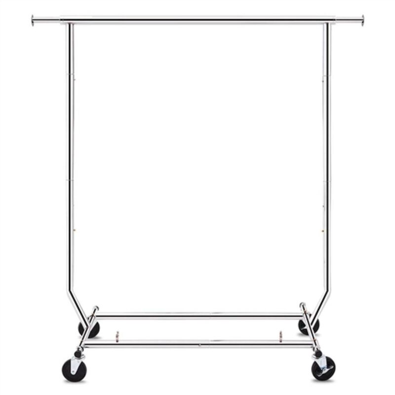 Hivvago Heavy Duty Metal Clothing Garment Rack with Lockable Wheels   250 lbs. Capacity