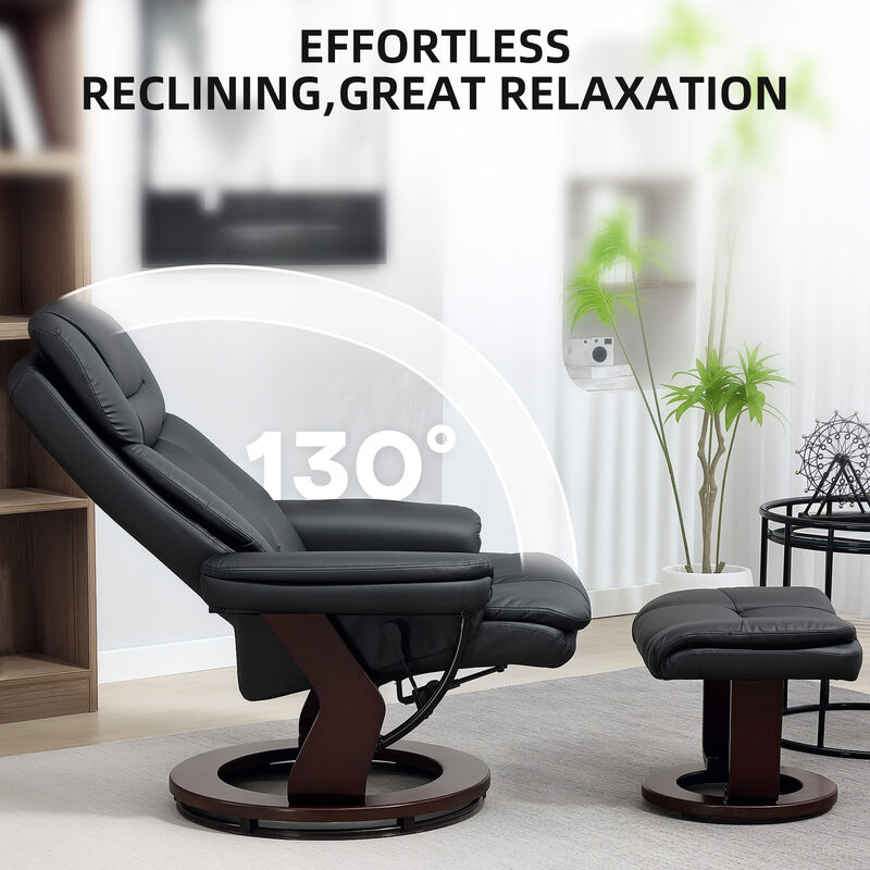 Hivvago PU Leather Recliner with Matching Ottoman image number 5