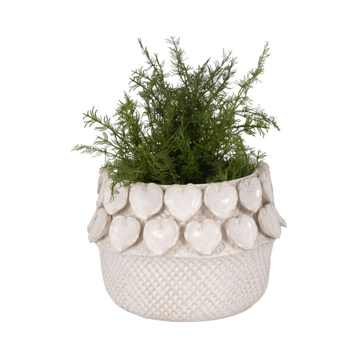 Leaf Applique Woven Planter