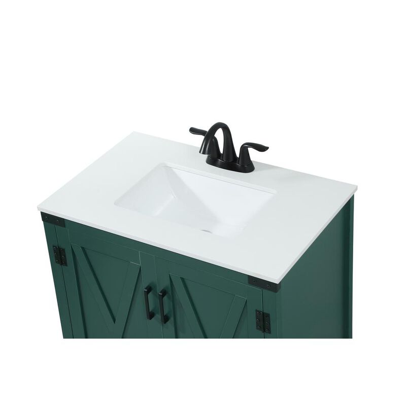 Elegant Kitchen and Bath 30 inch Single bathroom vanity in green
