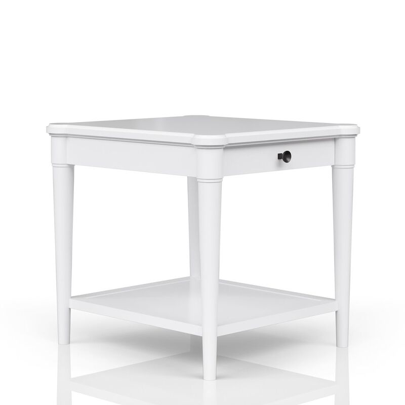 Wilmington Wood End Table-White