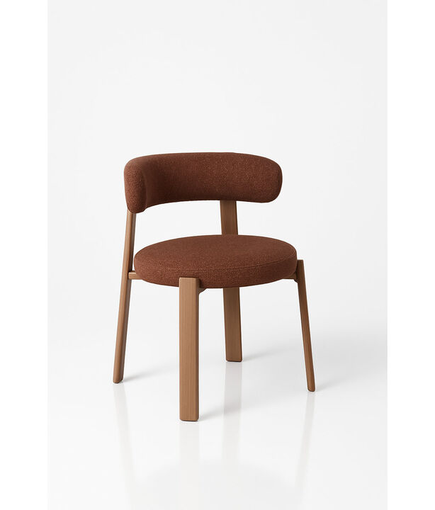 Upholstered Curved Back Wood-look Metal Frame 2pc Dining Chairs