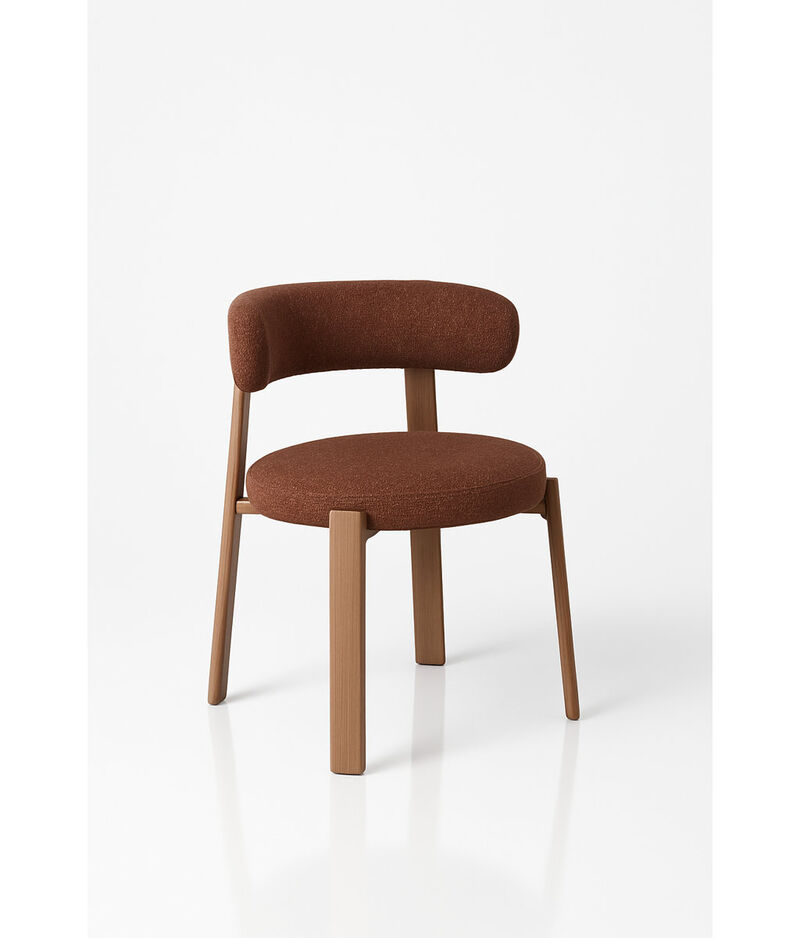 Upholstered Curved Back Wood-look Metal Frame 2pc Dining Chairs image number 0