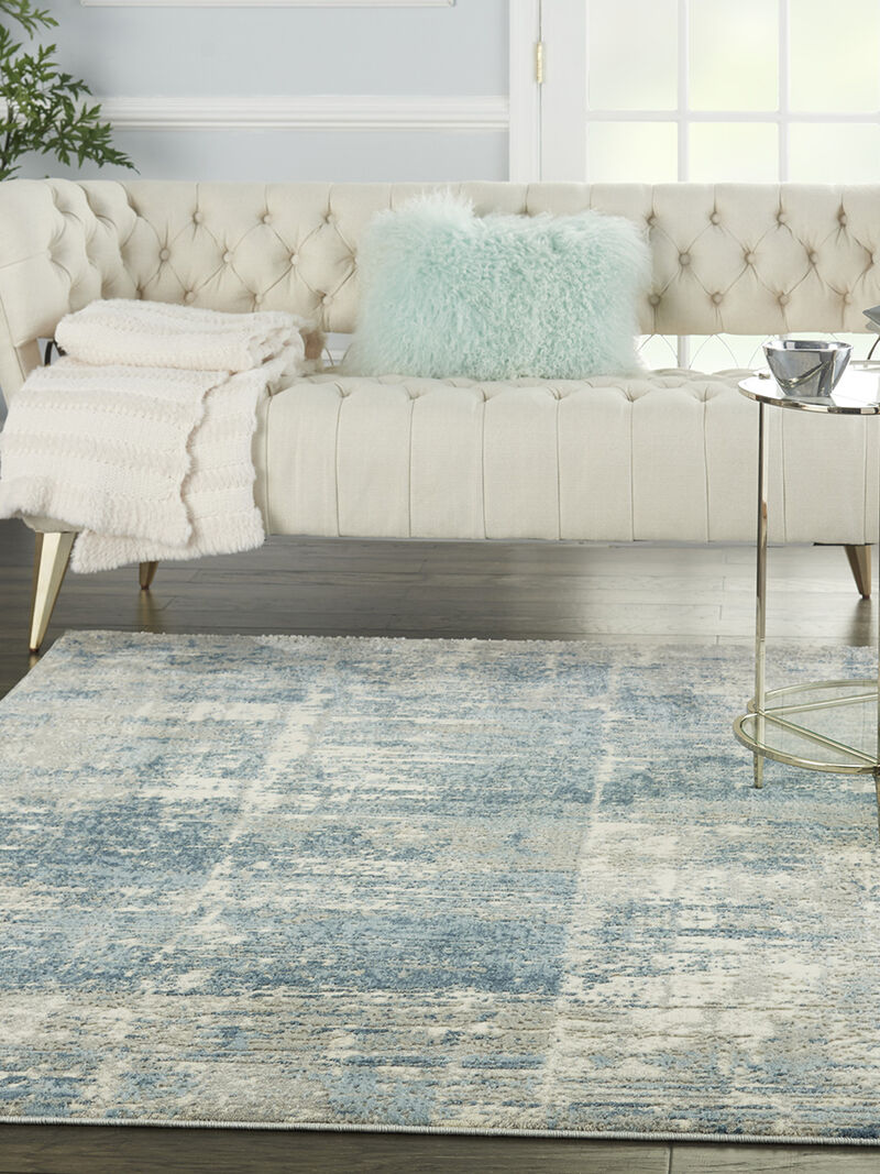 Solace SLA02 Ivory/Gray/Blue 5'3" x 7'3" Rug