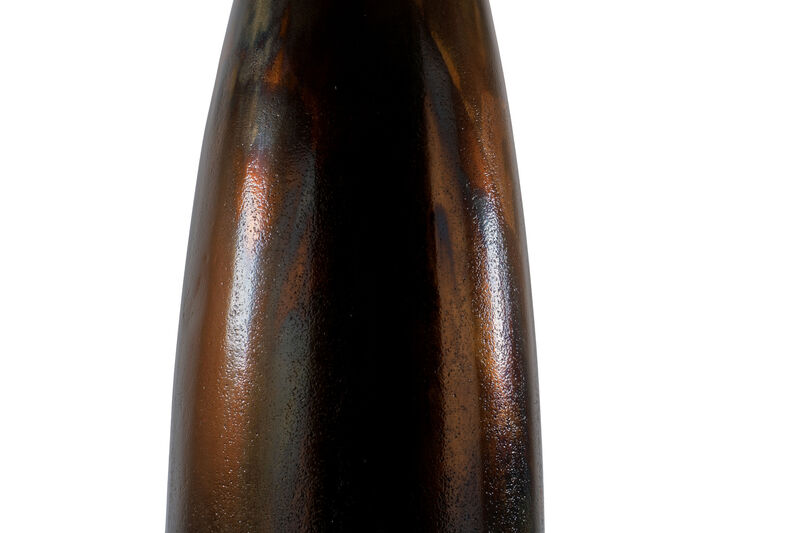 Hivvago 41 Inch Burnished Brown Aluminum Floor Vase