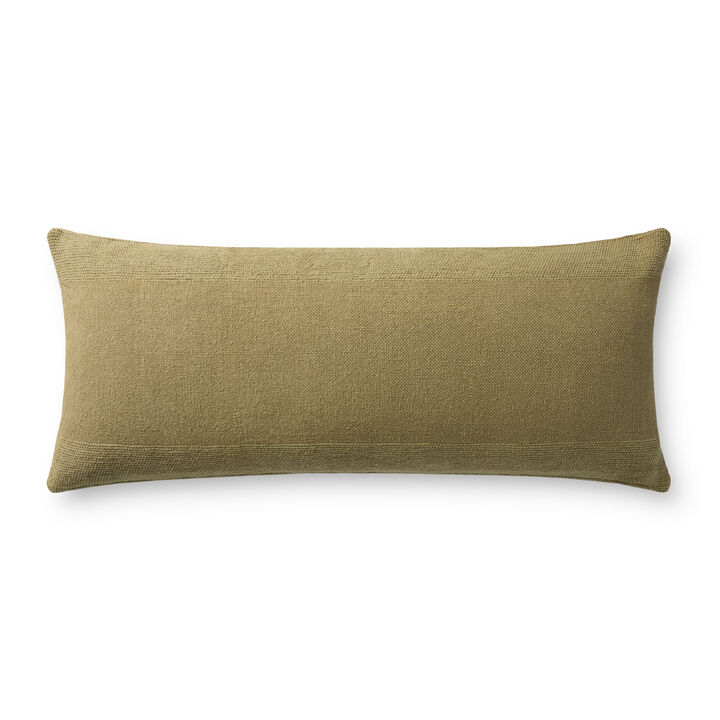 Medlock PLF0001 13'' x 35'' Olive Polyester Pillow by Leanne Ford x Loloi