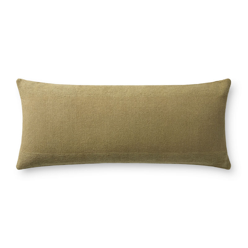 Medlock PLF0001 13'' x 35'' Olive Down Pillow by Leanne Ford x Loloi image number 1