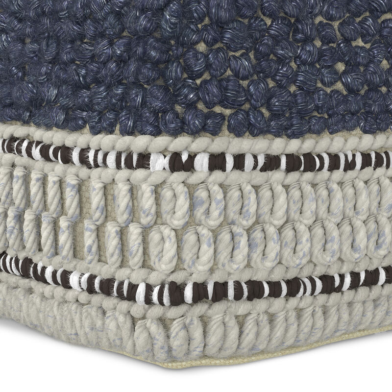 Simpli Home Grady 24W Square Stripe Woven Pouf image number 5