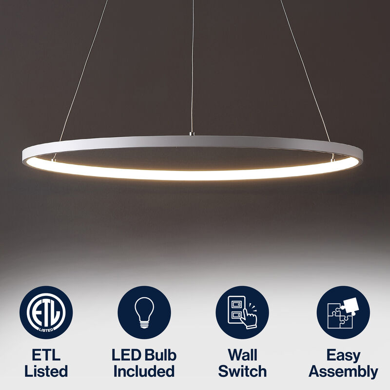 Brice Modern Contemporary Metal Round Dimmable Integrated LED Pendant