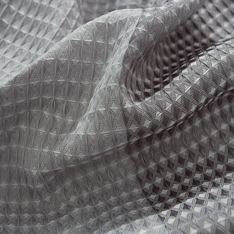 Olivia Gray Glamor Fade-resistant Striped Waffle Jacquard Shower Curtain with 12 Reinforced Stitched Buttonholes - 70-inch x 72-inch - Blue