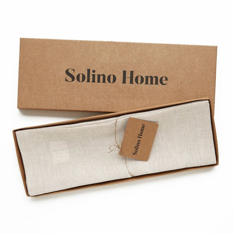 Solino Home 100% Pure Linen Placemats 14 x 19 Inch Set of 6 - Athena