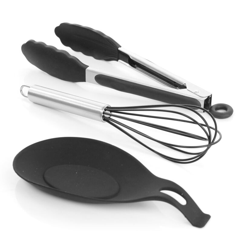 MegaChef Black Silicone Cooking Utensils, Set of 12