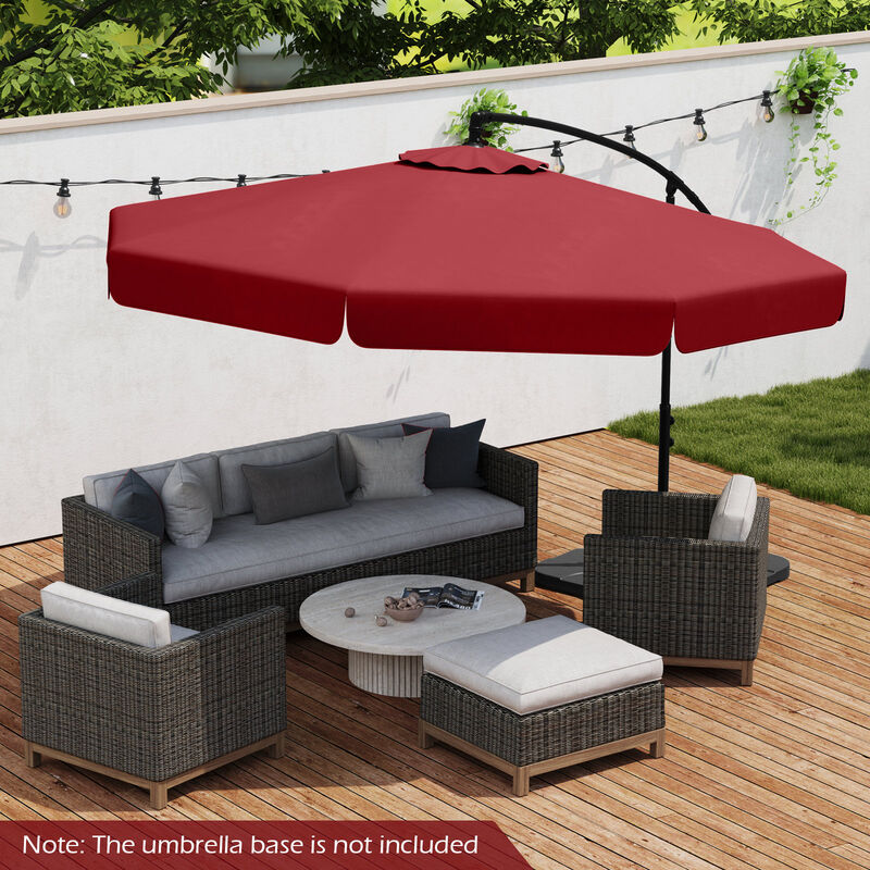 Patio Cantilever Umbrella with Cover &ndash; Tilt Adjustment & Decorative Ruffled Edge