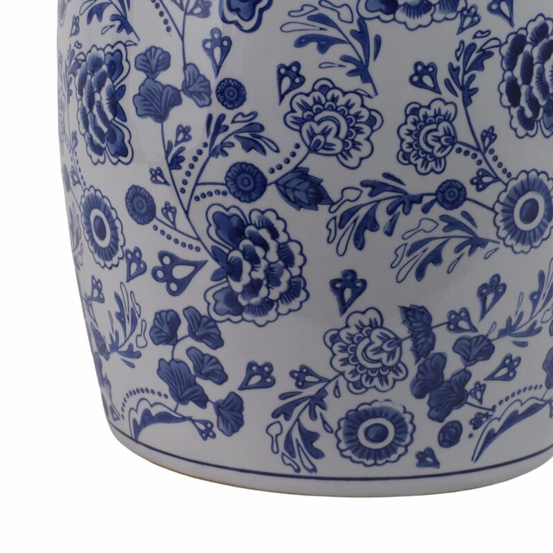 Hydrangea Chinoiserie Stool in Blue image number 5