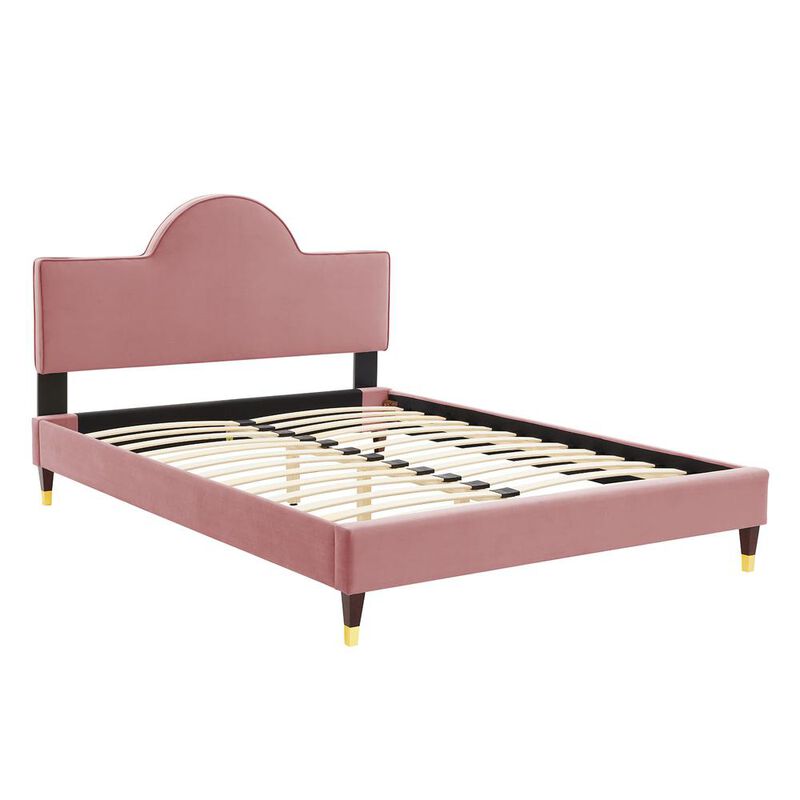 Aurora Performance Velvet King Bed - Dusty Rose MOD-7032-DUS image number 1
