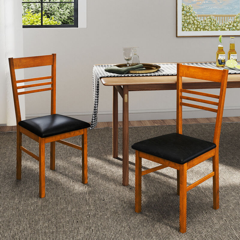 Modern Dining Chairs Set of 4 with Rubber Wood Frame for Home image number 3