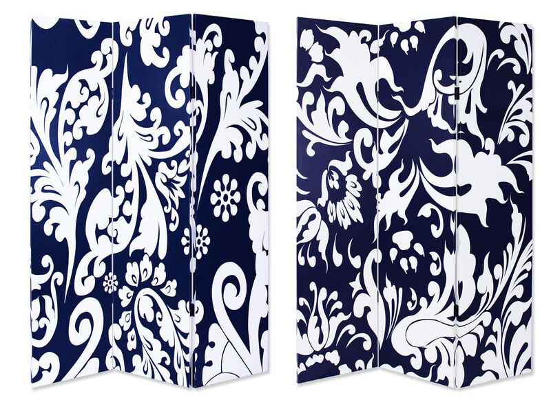 Folding Wood and Canvas 3-Panel Screen for Modern Home and Office Decor