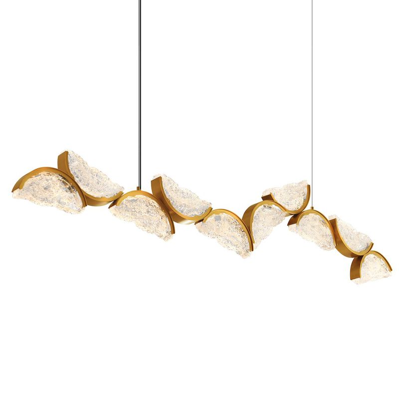 CWI Lighting Moon Integrated LED Brass Chandelier