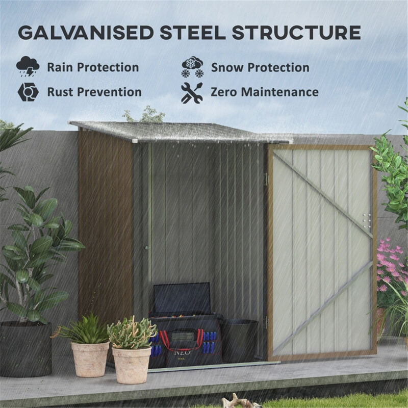 Galvanized Steel Garden Storage Shed for Tools and Outdoor Equipment