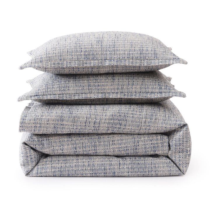 Tweed Blue King Duvet Cover Set