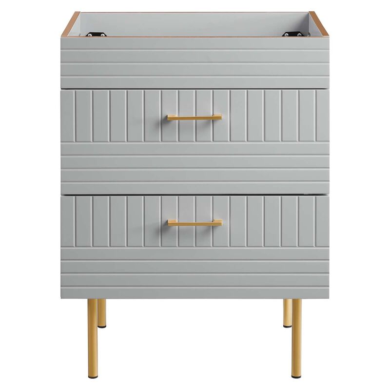 Modway Daybreak 23.5" Particleboard MDF Wood and Metal Bathroom Vanity in Gray image number 5