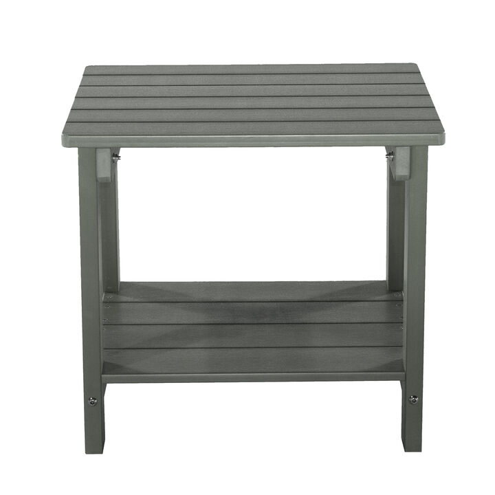 Grey End Table with Shelf