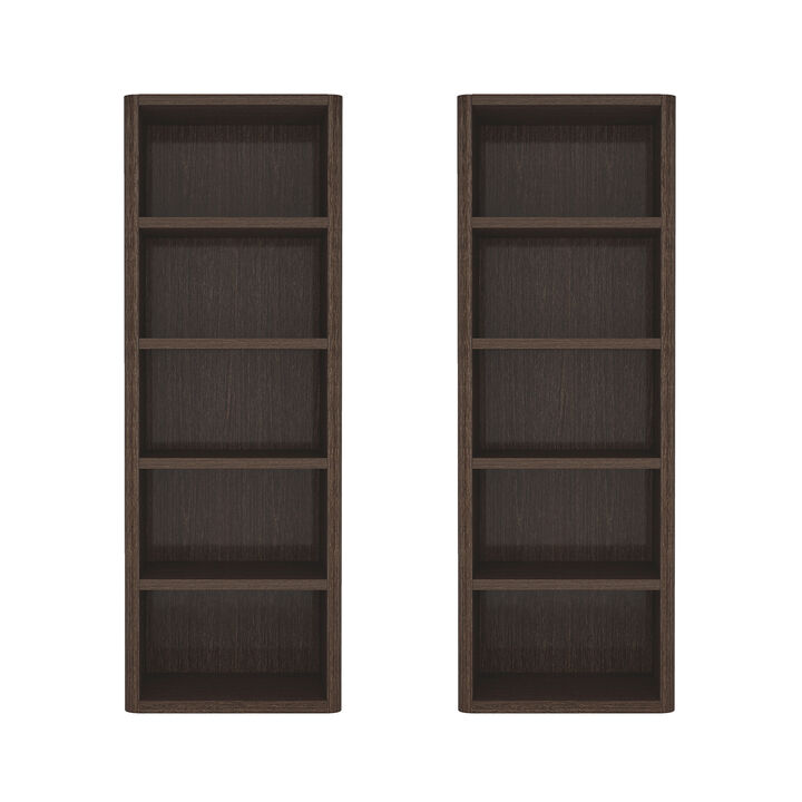Rivington Brown Open Bookcase (Set of 2)