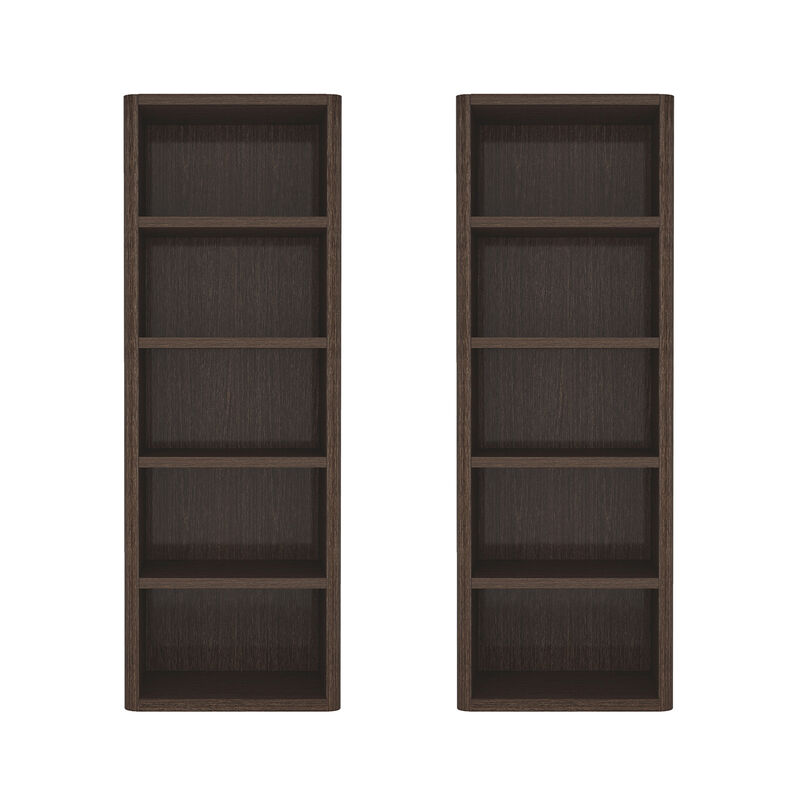 Rivington Brown Open Bookcase (Set of 2)
