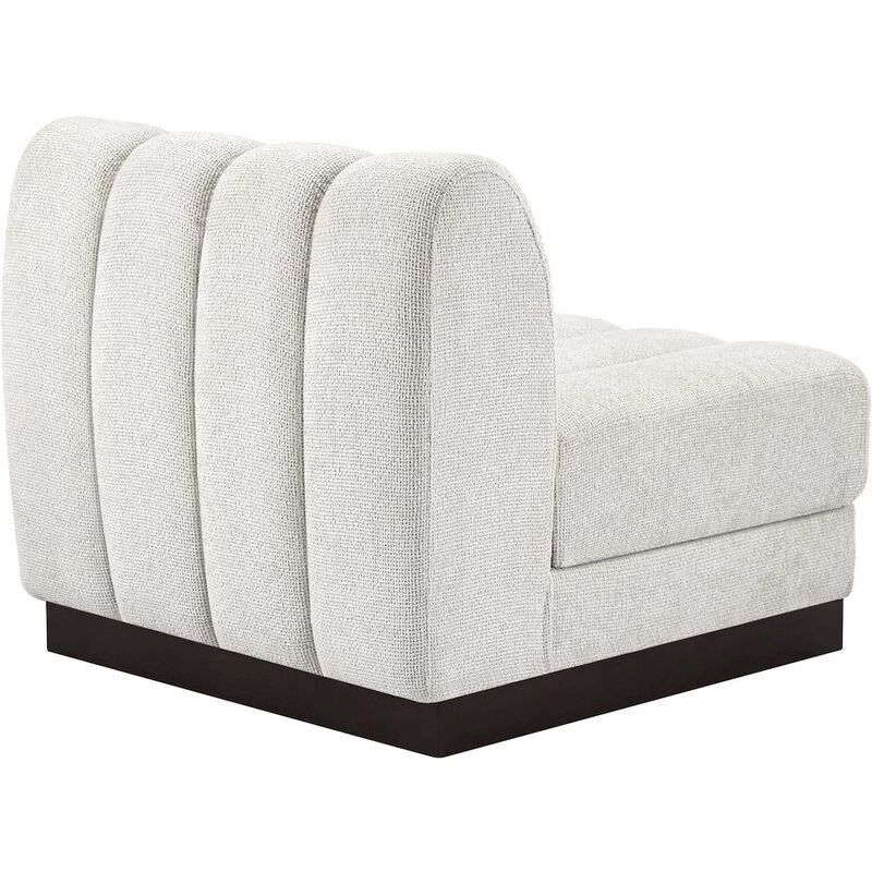 Meridian Furniture Quinn Cream Chenille Fabric Armless Chair