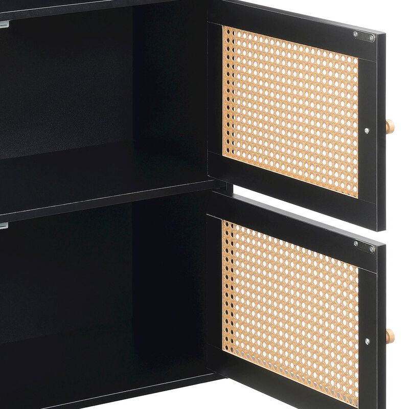 Convenience Concepts Xtra Storage Boho Weave 2 Door Cabinet with Shelf