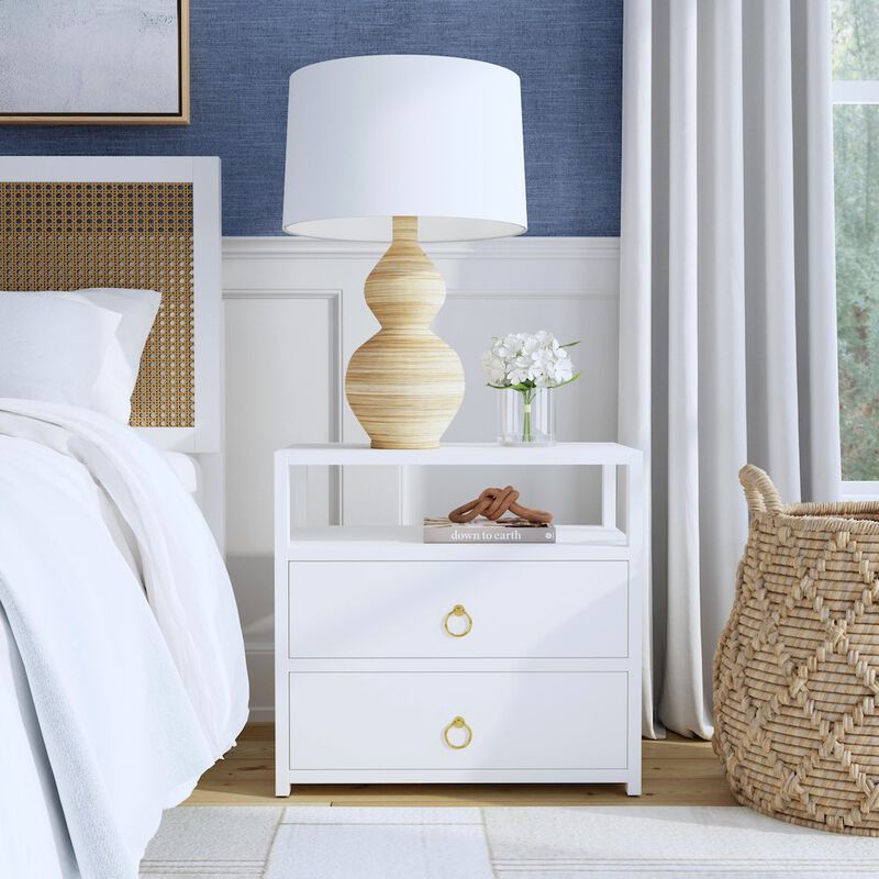 Butler Specialty Company Lark 2 Drawer Wide Nightstand, White