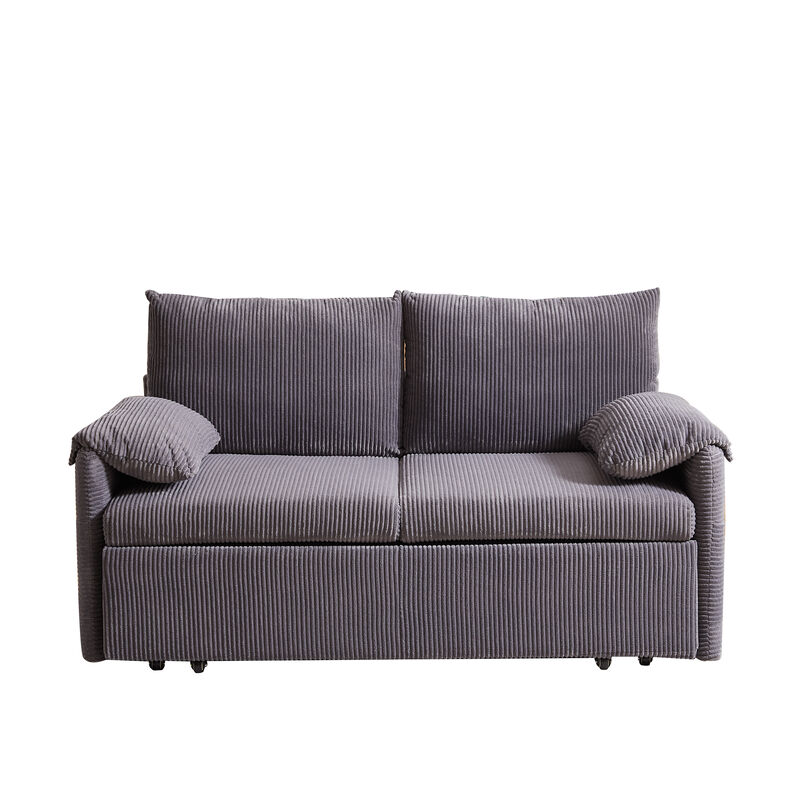 Merax Sleeper Sofa Bed 3-in-1 Adjustable Sleeper with Pullout Bed 2 Pillows and Side Pockets Soft Corduroy Convertible Sleeper Sofa Bed for Living Room image number 0