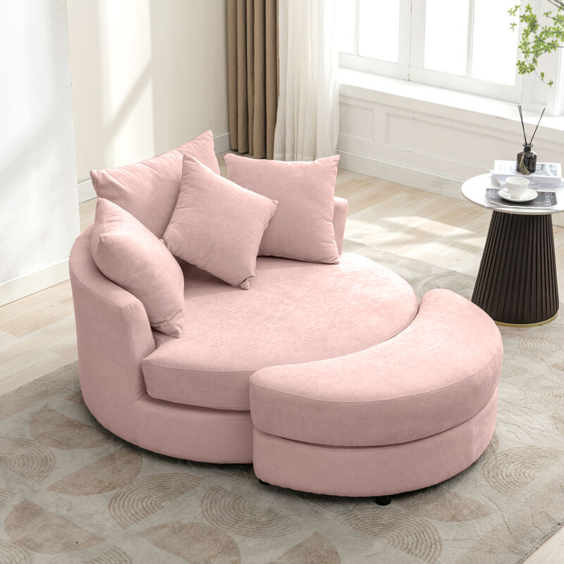 Pislug 360&deg; Swivel Accent Barrel Chair image number 1