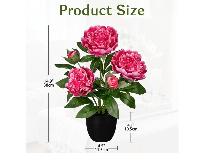Hot Pink Artificial Peony Flowers Wedding Centerpiece Decor image number 2