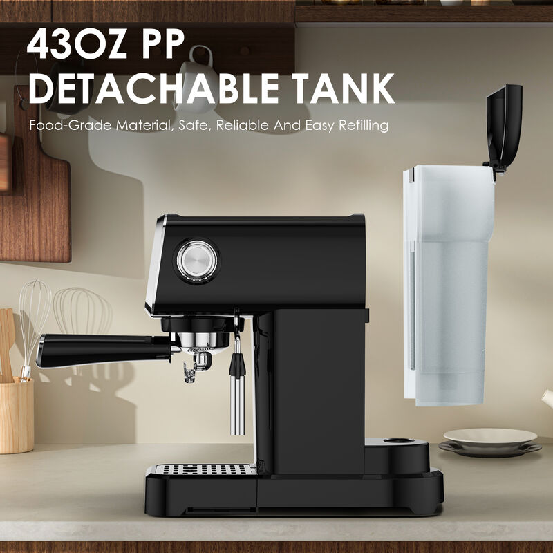 20BAR Slim Vertical Espresso Machine with Milk Frother, Built-in Cup Warmer, 43 OZ Detachable Tank, Screen Button image number 2