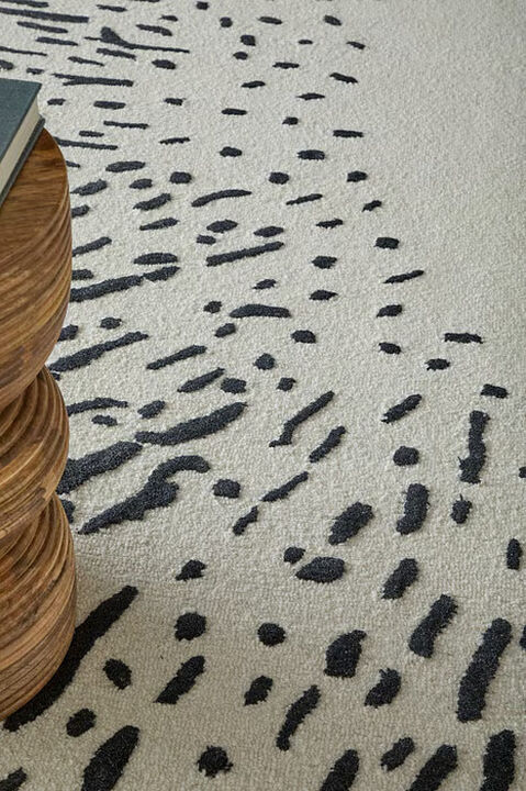 Winston 8B06F Ivory/Black 5' x 8' Rug