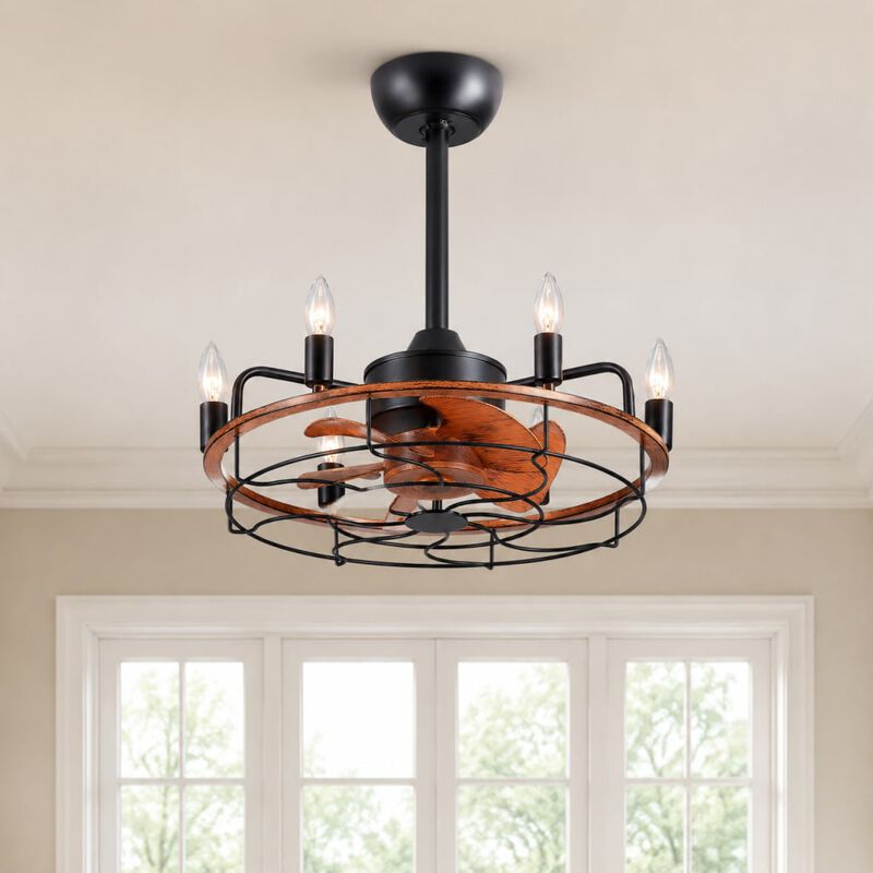 Industrial Caged Fandelier Ceiling Fan image number 3