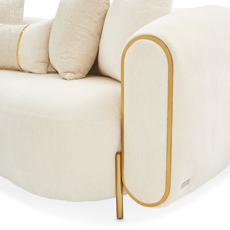 Michael Amini Sassani Loveseat - Crepe/Gold image number 8