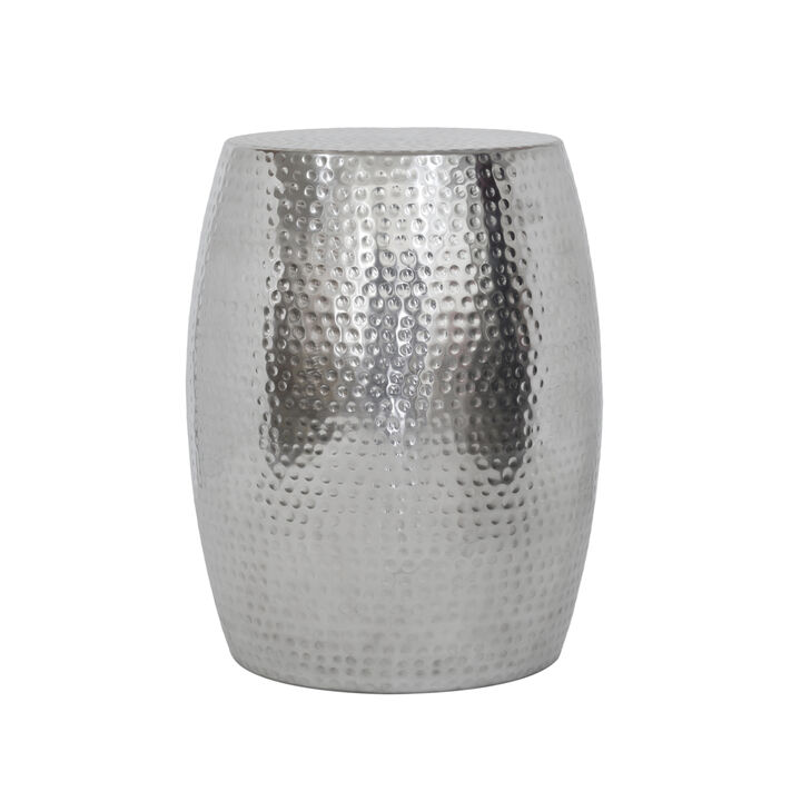 Pasargad Home Eclipse Hand-Forged Silver Metal Side Table