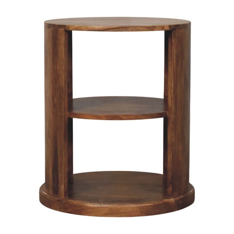 Artisan Furniture Solid Wood Ventura Open Round Side Table, Brown image number 0