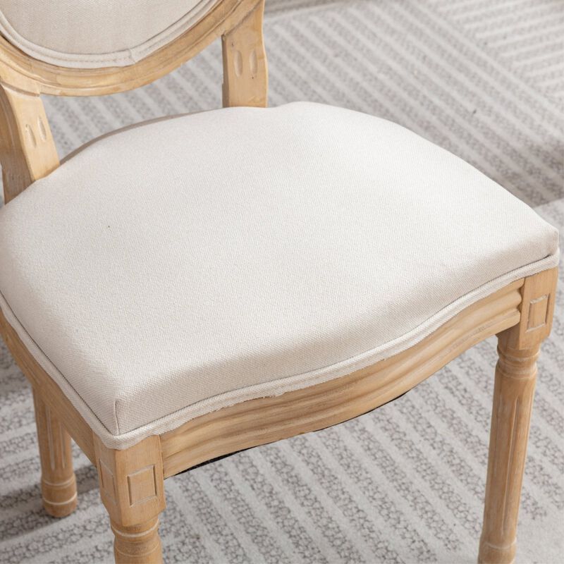 Streamdale Antique Linen Dining Chairs, Set of 2, Beige image number 8