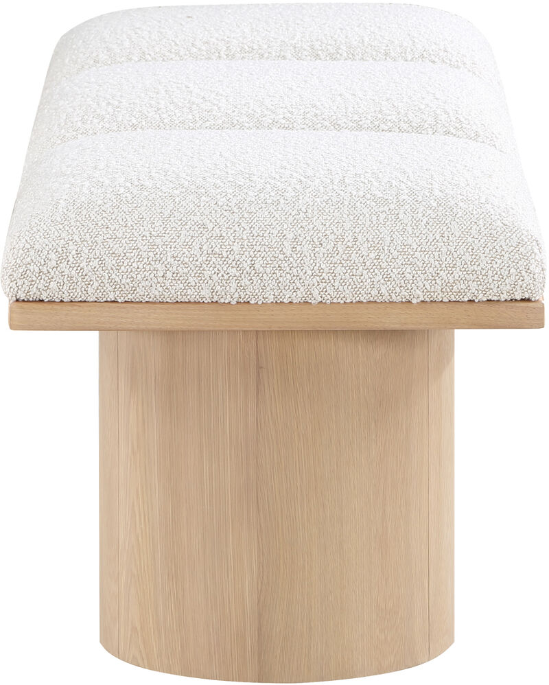 Meridian Furniture Pavilion Cream Boucle Fabric Bench