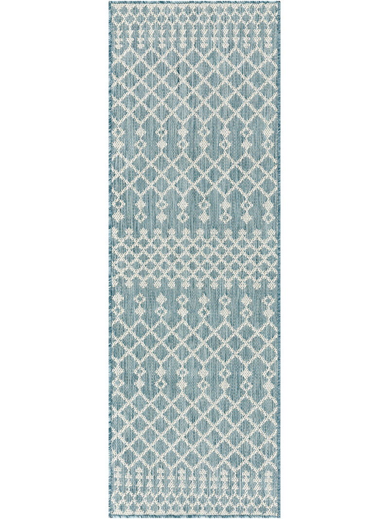 Positano POS02 Aqua 2'2" x 10' Rug image number 0