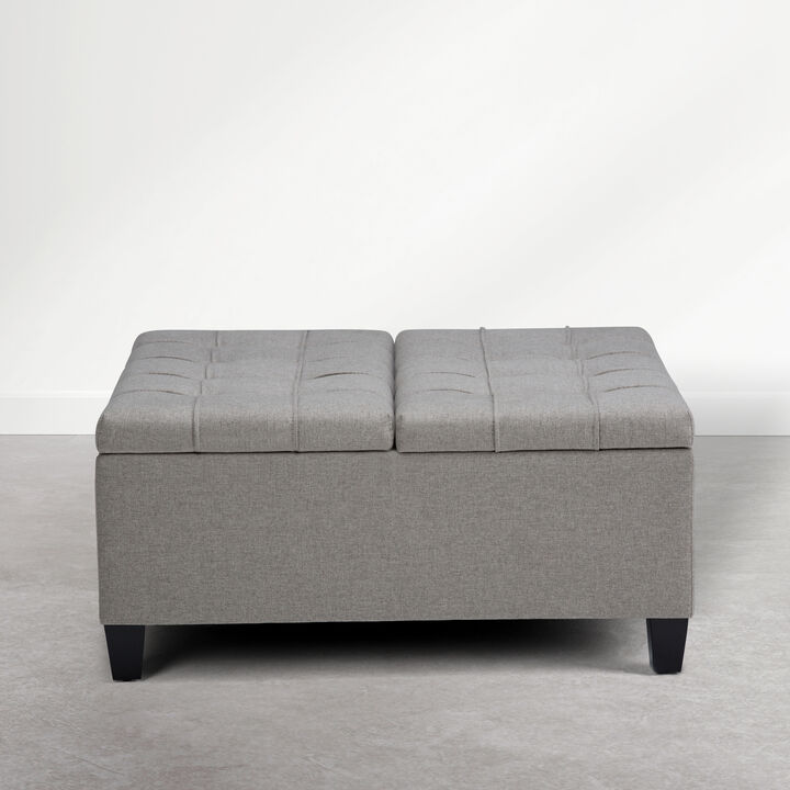 Simpli Home Harrison Coffee Table Storage Ottoman