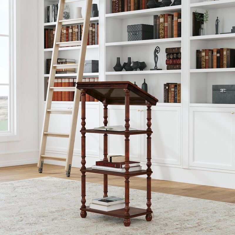 Butler Specialty Alden 4-Tier Library Stand, Medium Brown image number 1
