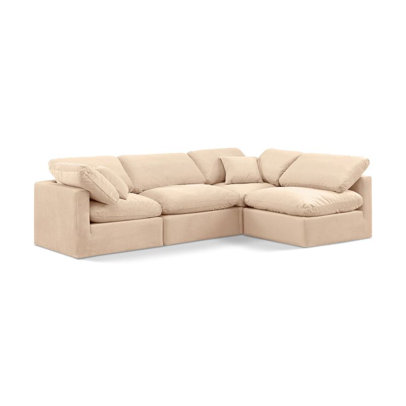 Meridian Furniture Indulge Beige Velvet Modular Sectional