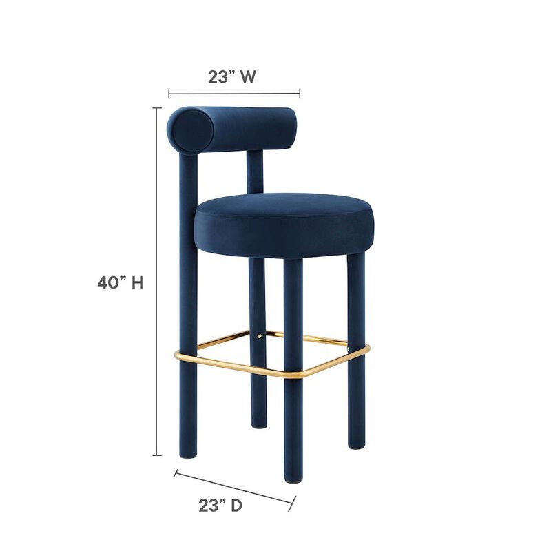 Toulouse Performance Velvet Bar Stool image number 1