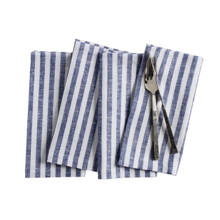 Linen Dinner Napkins - Amalfi Stripe
