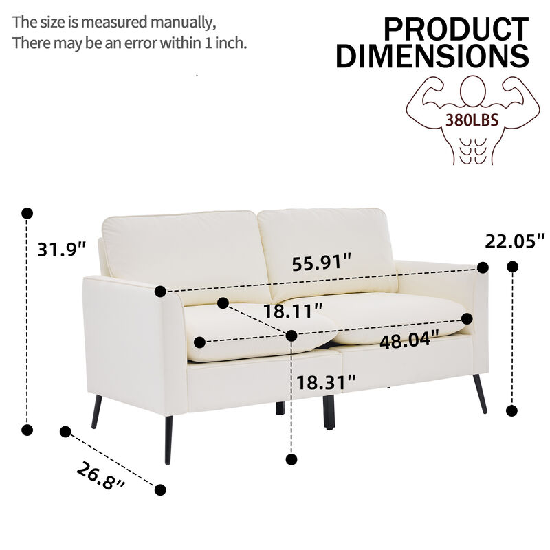 Wespne PU loveseat image number 2