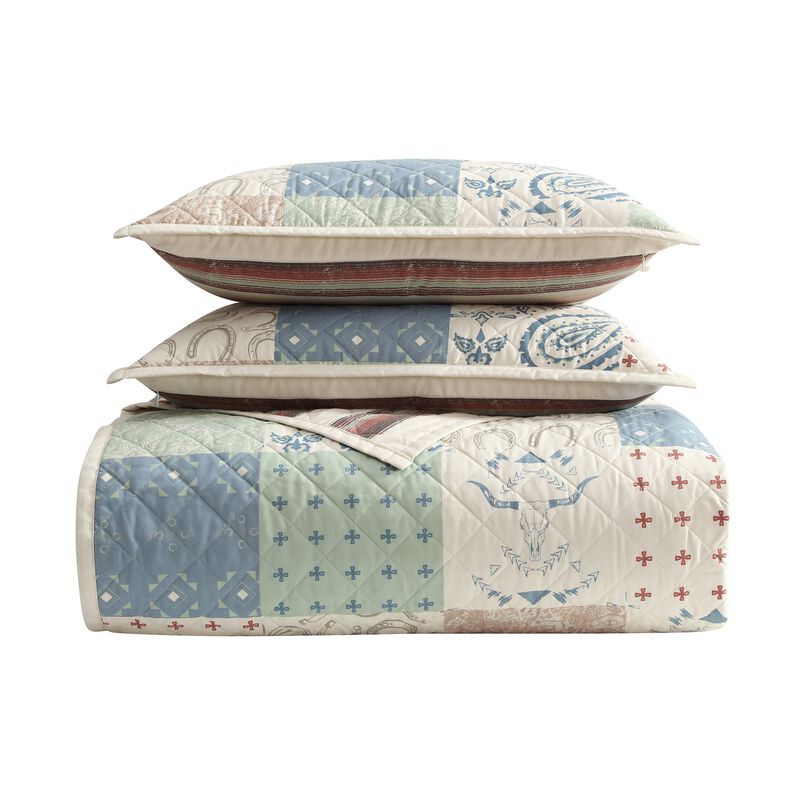 Patchwork Paisley Twin Reversible Quilt Set image number 0